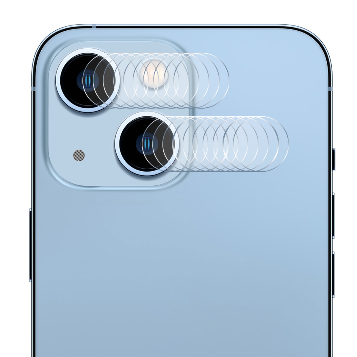 For iPhone 14 / 14 Plus 10 Set ENKAY 2 in 1 0.2mm 9H Tempered Glass Lens Film - Shopkiz.com