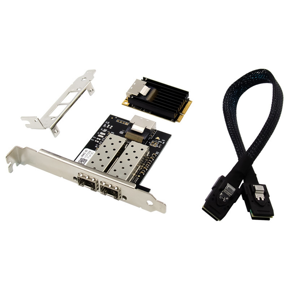 ST7243 MiniPCI-E Dual Interface Fiber Gigabit Fiber Optic SFP Server Network Card - Shopkiz.com