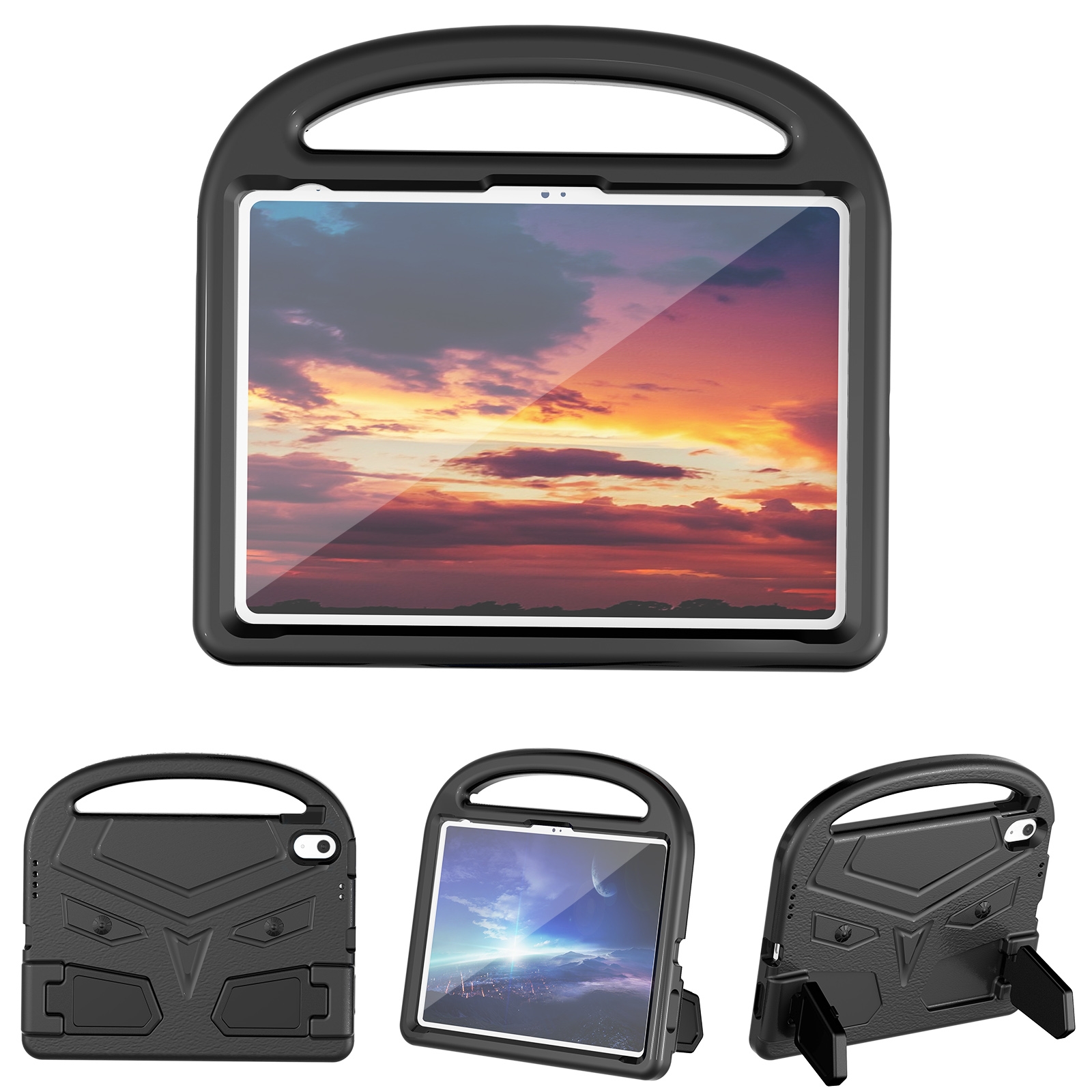For iPad 2025 / 2022 Sparrow Style Shockproof Kickstand EVA Tablet Case(Black) - Shopkiz.com