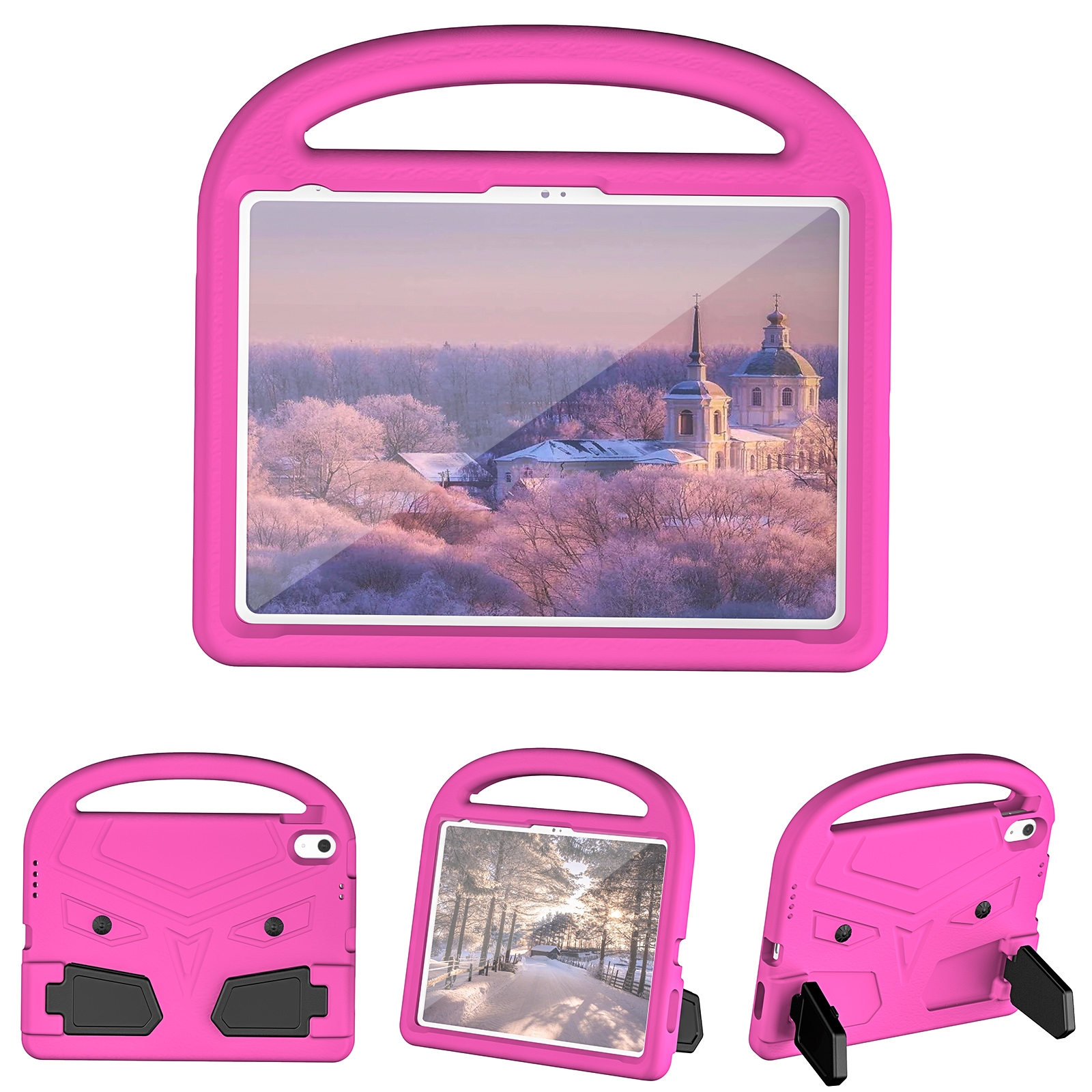 For iPad 2025 / 2022 Sparrow Style Shockproof Kickstand EVA Tablet Case(RoseRed) - Shopkiz.com