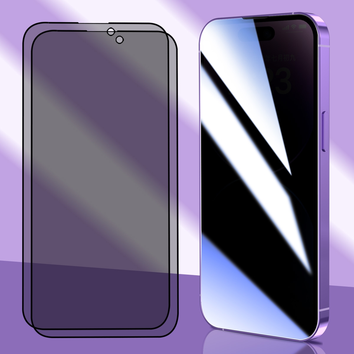 For iPhone 14 Pro 2pcs ENKAY Hat-Prince 25 Degree Privacy 8K UHD AGC Tempered Glass Film - Shopkiz.com