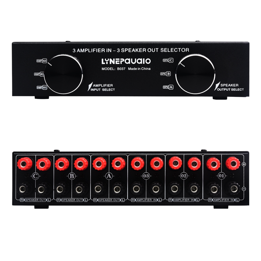 B037 3 Input 3 Output Power Amplifier And Speaker Switcher Speaker Switch Splitter Comparator 300W Per Channel Without Loss Of Sound Quality -