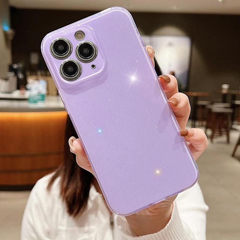 For iPhone 11 Pro Jelly Glitter Solid Color TPU Phone Case(Purple) - Shopkiz.com