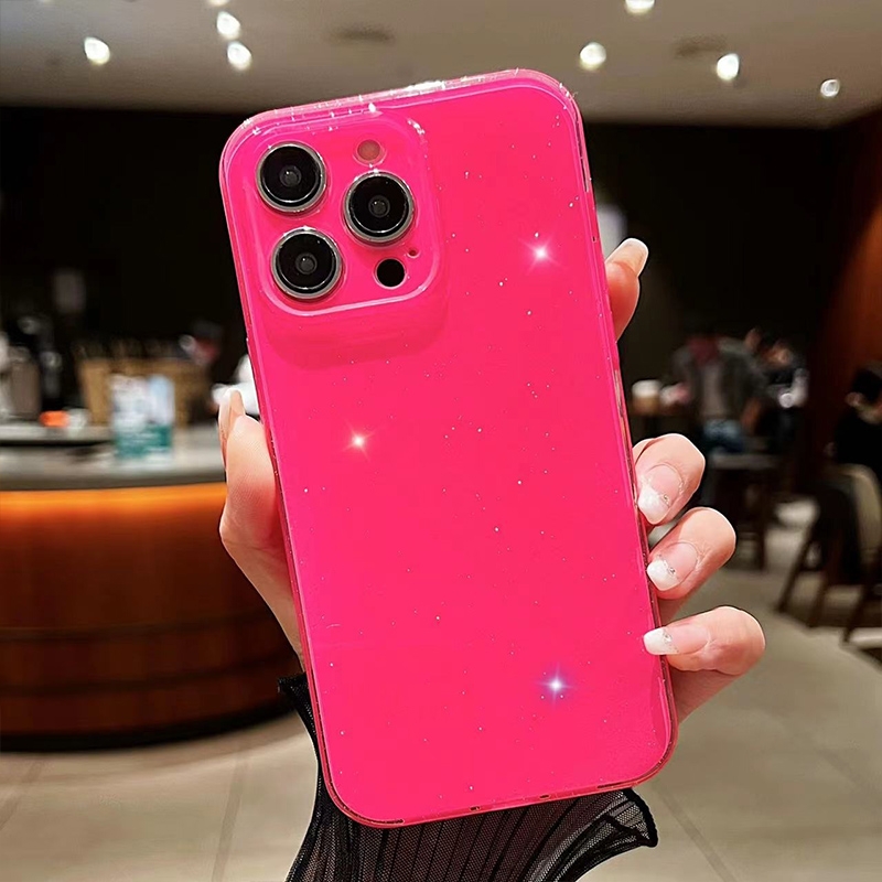 For iPhone 13 Pro Max Jelly Glitter Solid Color TPU Phone Case(Rose Red) - Shopkiz.com
