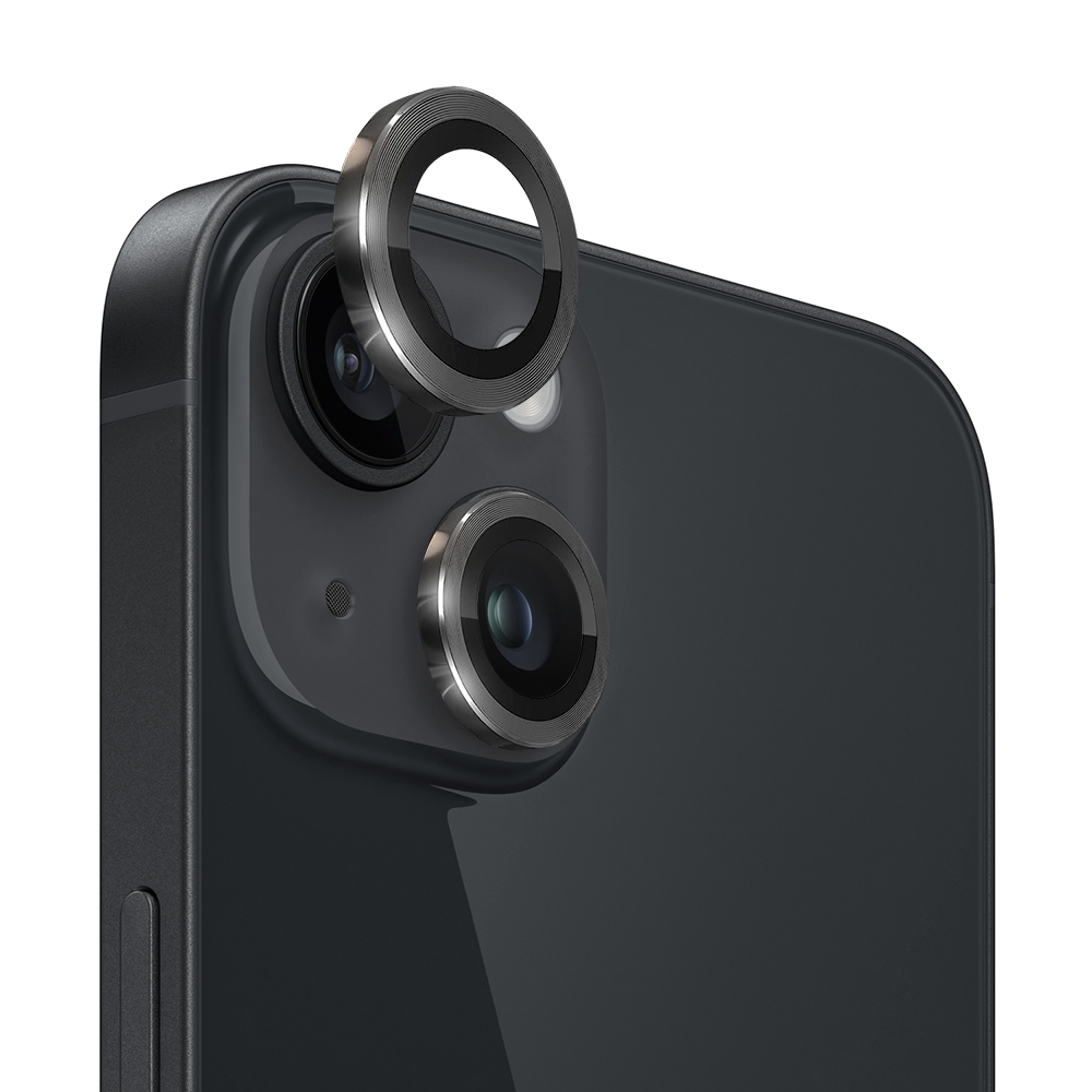 For iPhone 14 / 14 Plus NORTHJO Camera Lens Protector Tempered Glass CD Vein Metal Ring Film(Black) - Shopkiz.com
