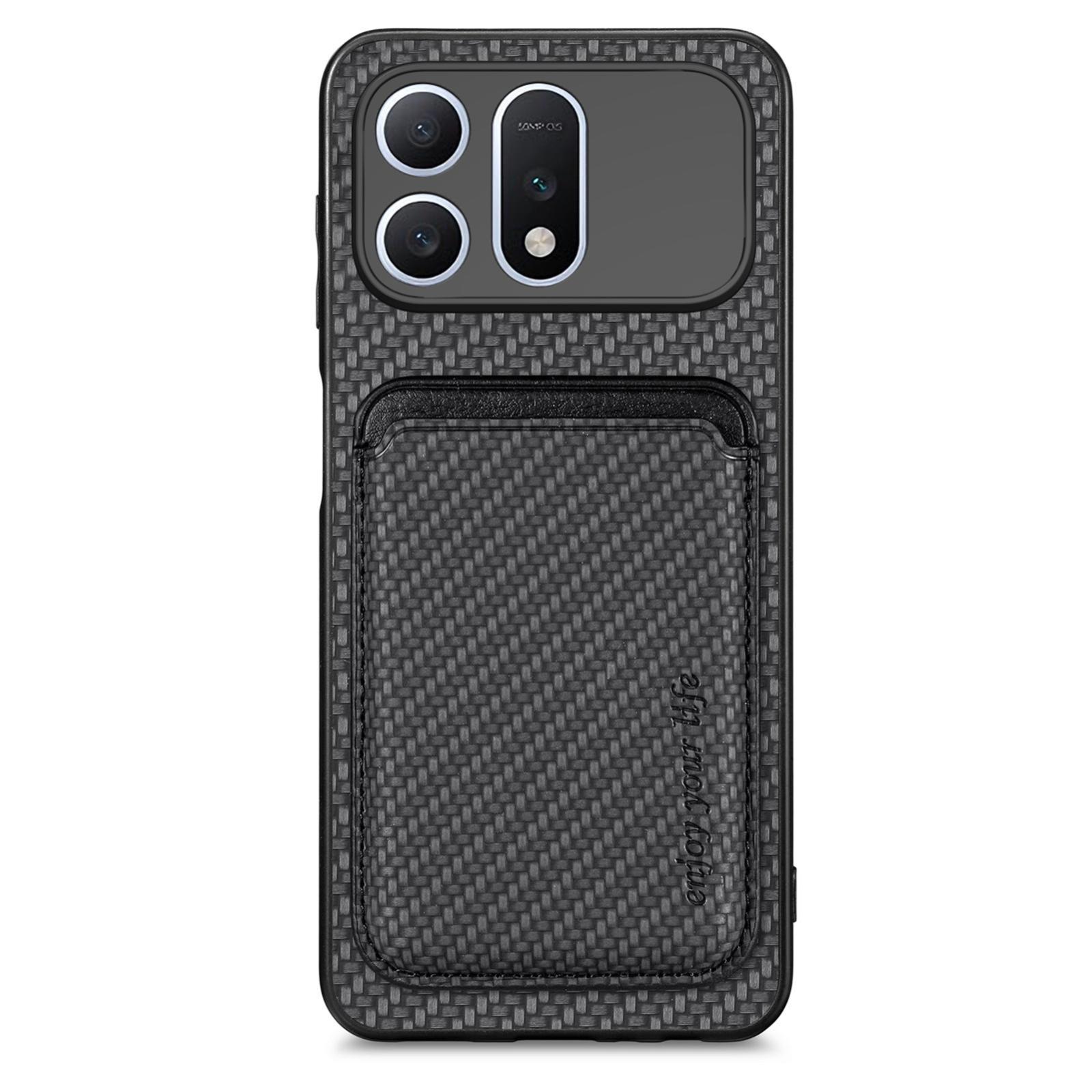For Honor Win Turbo 5G Carbon Fiber Leather Card Magsafe Phone Case(Black) - Shopkiz.com