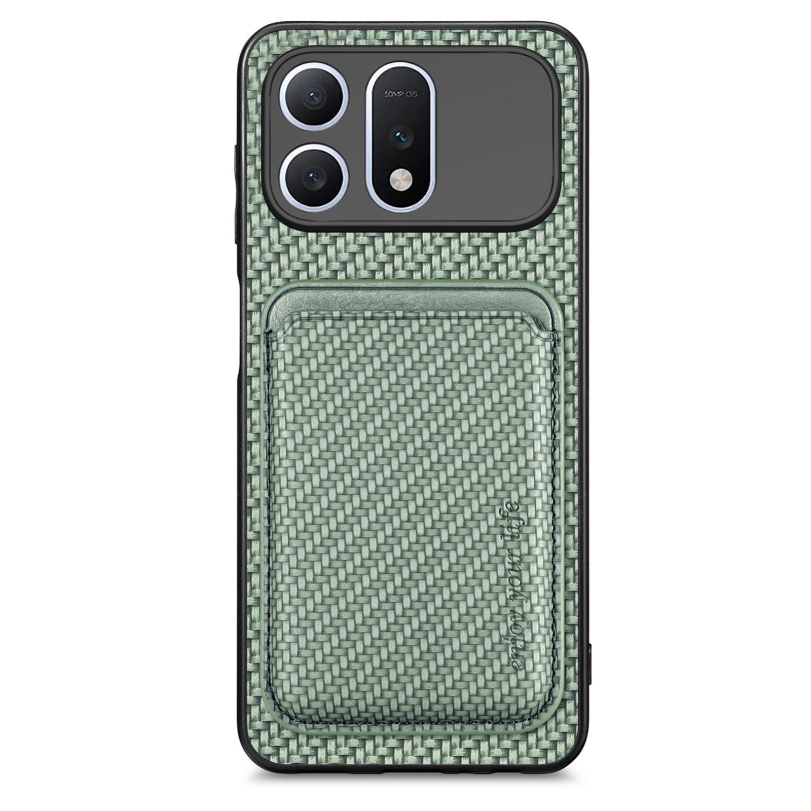 For Honor Win Turbo 5G Carbon Fiber Leather Card Magsafe Phone Case(Green) - Shopkiz.com