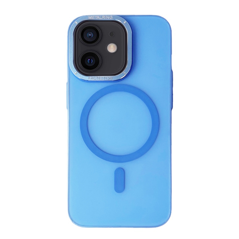 For iPhone 12 Frosted PC MagSafe TPU Phone Case(Blue) - Shopkiz.com