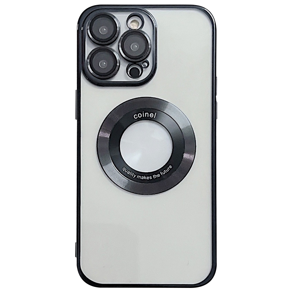 For iPhone 12 Pro Max Electroplating Magsafe TPU Phone Case(Black) - Shopkiz.com