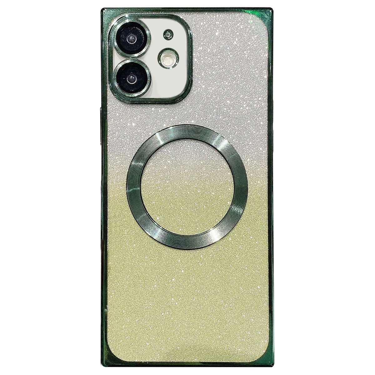 For iPhone 11 Square Gradient Magsafe Electroplating TPU Phone Case(Green) - Shopkiz.com