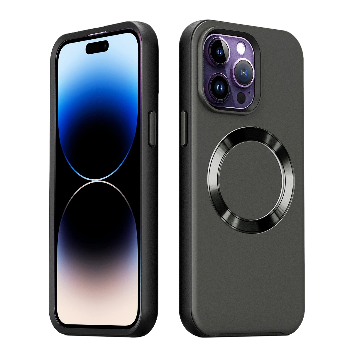 For iPhone 14 Pro Max CD Pattern Magsafe PC Phone Case(Black) - Shopkiz.com