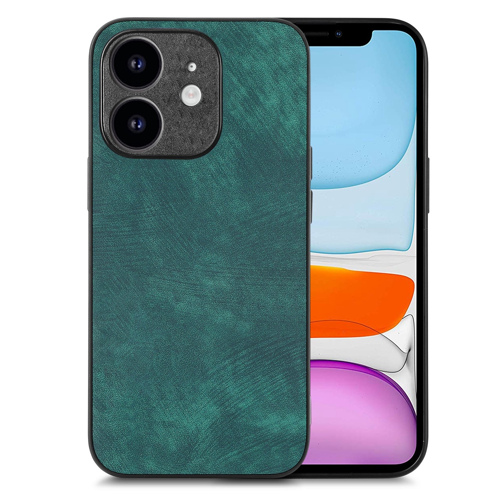 For iPhone 11 Vintage Leather PC Back Cover Phone Case(Green) - Shopkiz.com