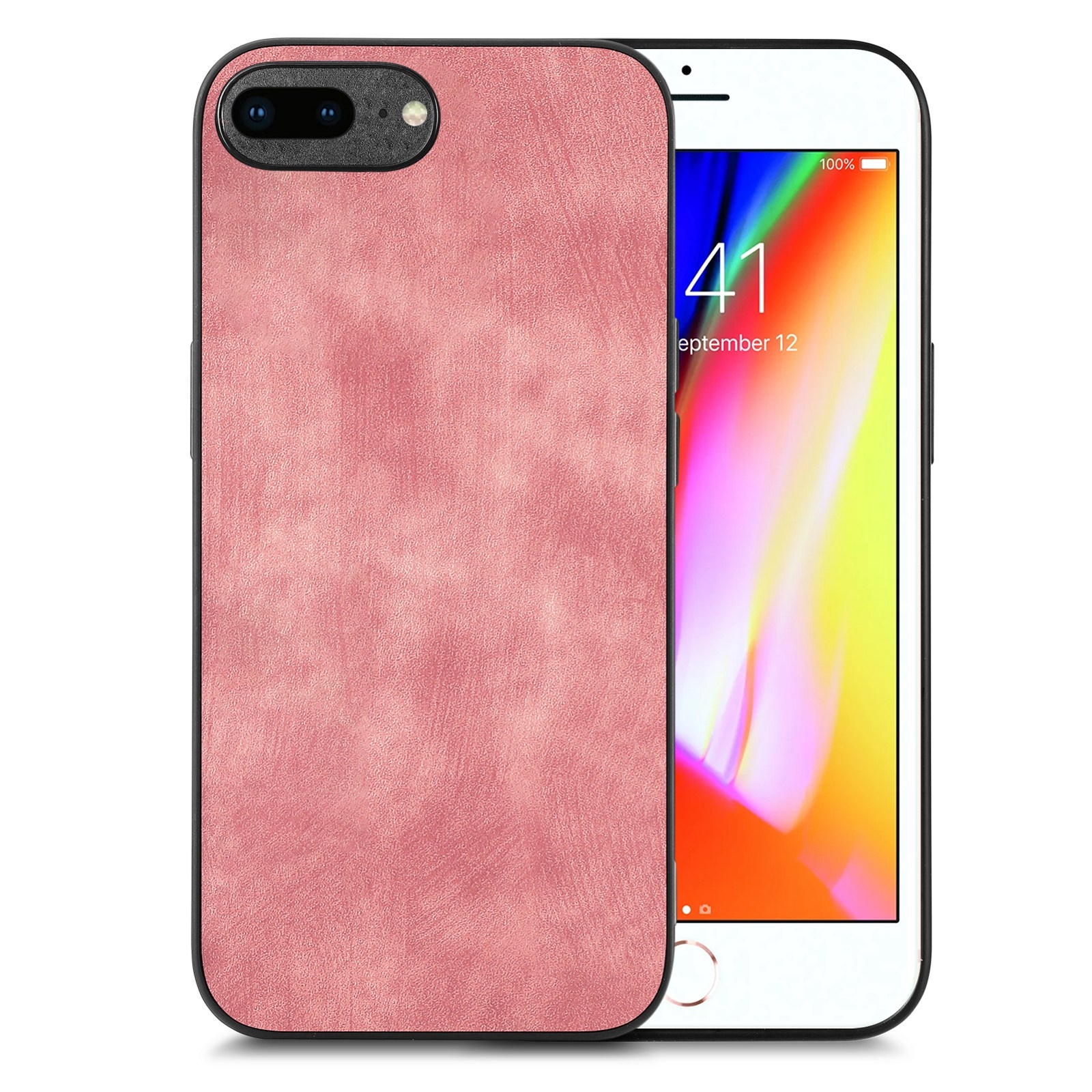 For iPhone 7 Plus / 8 Plus Vintage Leather PC Back Cover Phone Case(Pink) - Shopkiz.com