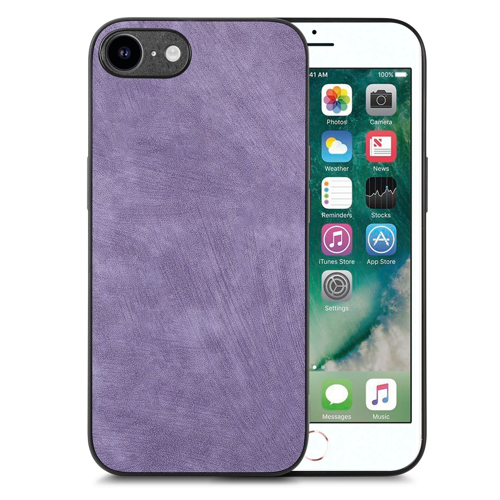 For iPhone 6 / 6s Vintage Leather PC Back Cover Phone Case(Purple) - Shopkiz.com