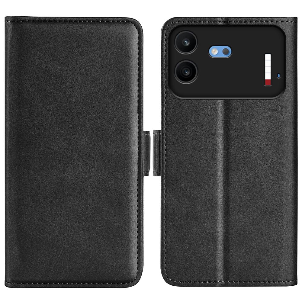 For Nothing Phone 4b Dual-side Magnetic Buckle Horizontal Flip Leather Phone Case(Black) - Shopkiz.com