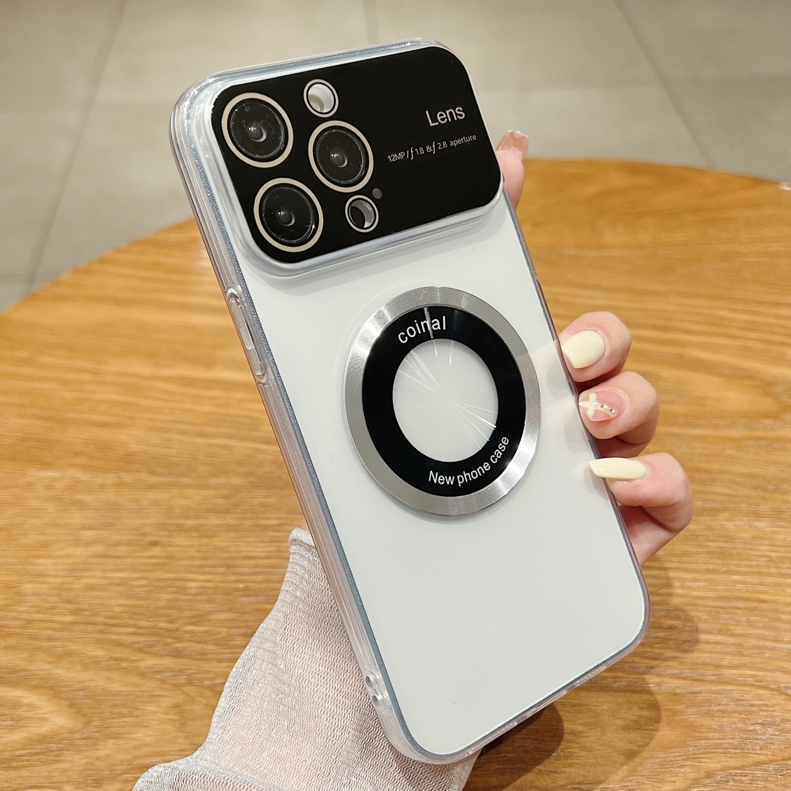 For iPhone 15 Pro Max Large Window Magsafe Electroplating TPU Phone Case(Silver) - Shopkiz.com