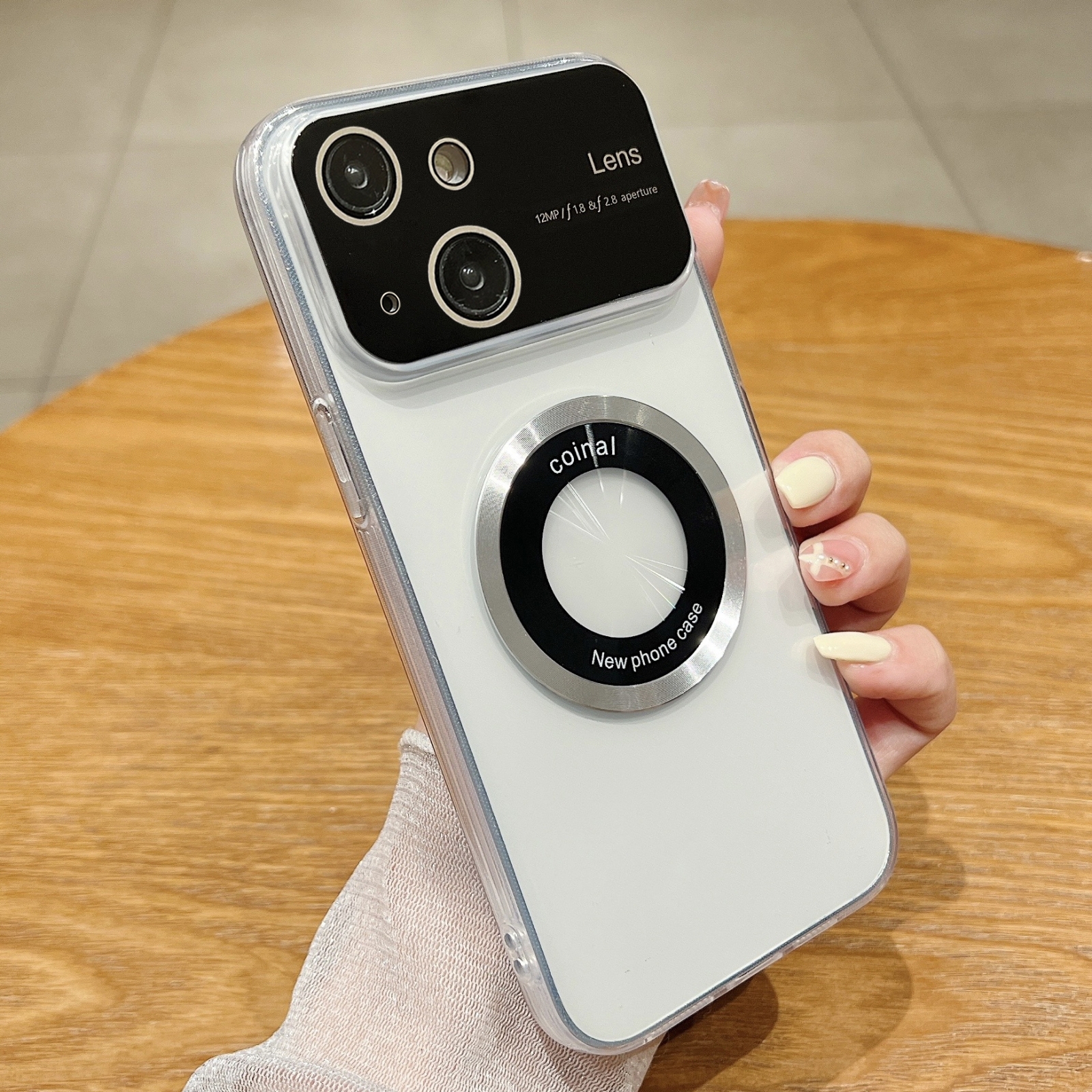 For iPhone 15 Large Window Magsafe Electroplating TPU Phone Case(Silver) - Shopkiz.com