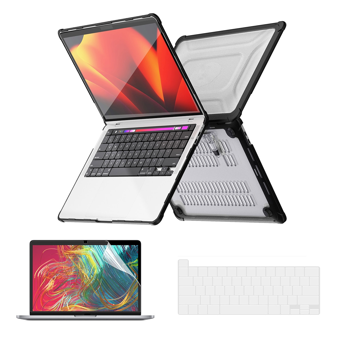 For MacBook Pro 16 A2141 ENKAY Hat-Prince 3 in 1 Protective Bracket Case Cover Hard Shell with TPU Keyboard Film / PET Screen Protector,