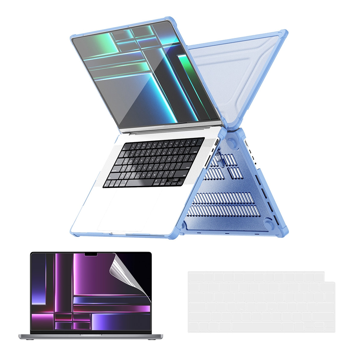 For MacBook Pro 16.2 A2485/A2880 ENKAY Hat-Prince 3 in 1 Protective Bracket Case Cover Hard Shell with TPU Keyboard Film / PET Screen Protector,