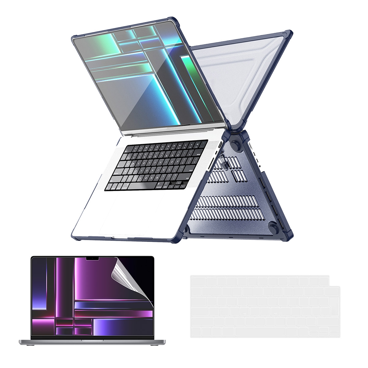 For MacBook Pro 16.2 A2485/A2880 ENKAY Hat-Prince 3 in 1 Protective Bracket Case Cover Hard Shell with TPU Keyboard Film / PET Screen Protector,