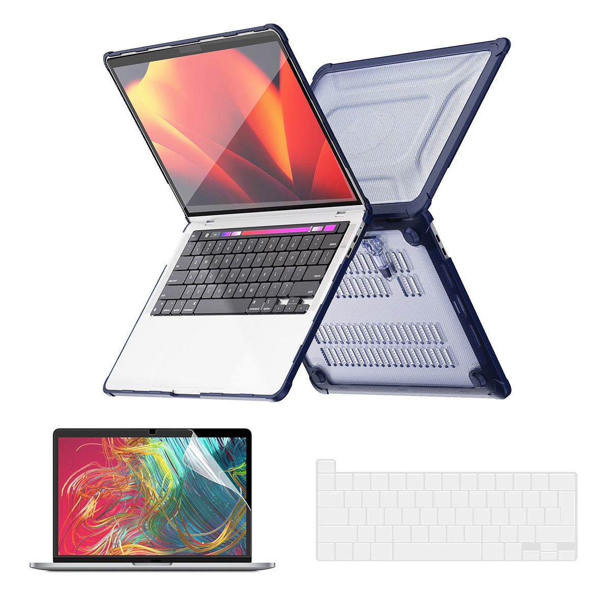 For MacBook Pro 16 A2141 ENKAY Hat-Prince 3 in 1 Protective Bracket Case Cover Hard Shell with TPU Keyboard Film / PET Screen Protector,