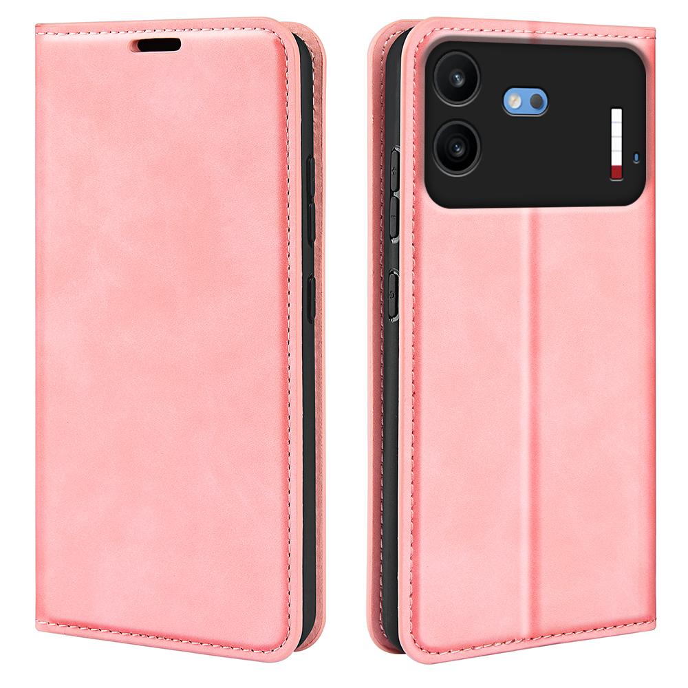For Nothing Phone 4b Retro-skin Magnetic Suction Leather Phone Case(Pink) - Shopkiz.com