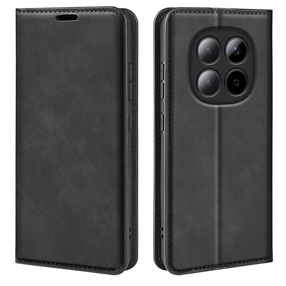 For Redmi Note 15 Pro 5G Global 163.6mm Retro-skin Magnetic Suction Leather Phone Case(Black) - Shopkiz.com