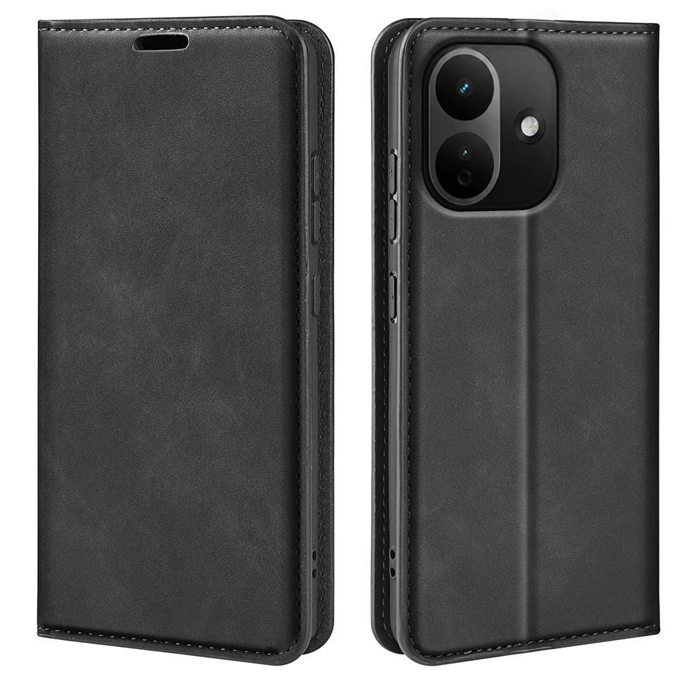 For Redmi Note 17 Pro 5G Global 163mm Retro-skin Magnetic Suction Leather Phone Case(Black) - Shopkiz.com
