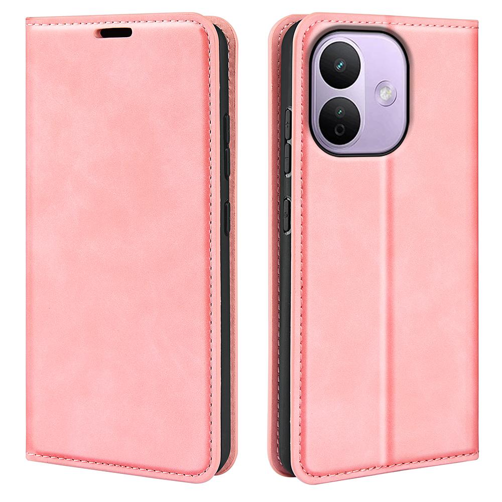 For Redmi Note 17 Pro Max 5G Global 163mm Retro-skin Magnetic Suction Leather Phone Case(Pink) - Shopkiz.com