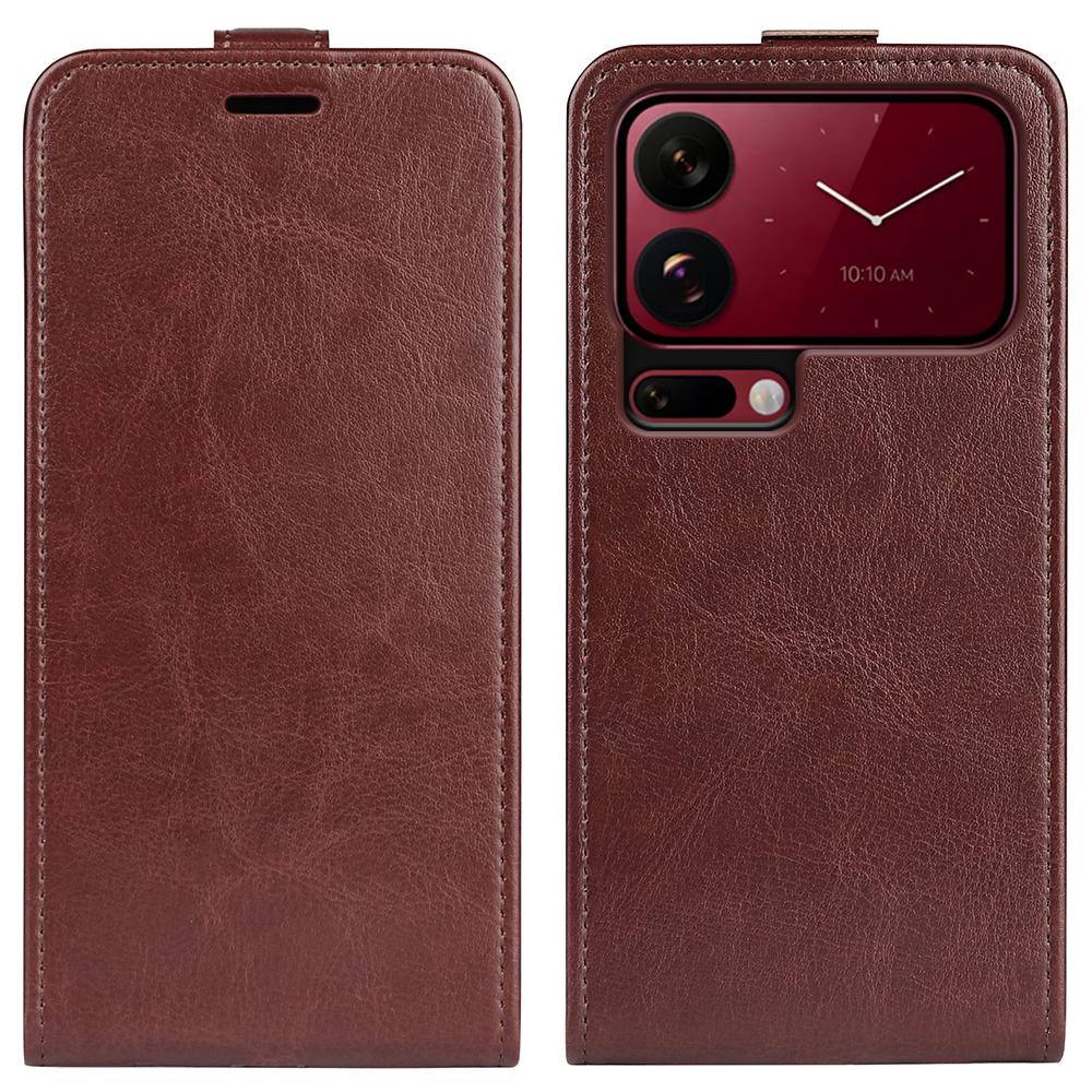 For Xiaomi 18 Pro Max 5G R64 Texture Single Vertical Flip Leather Phone Case(Brown) - Shopkiz.com