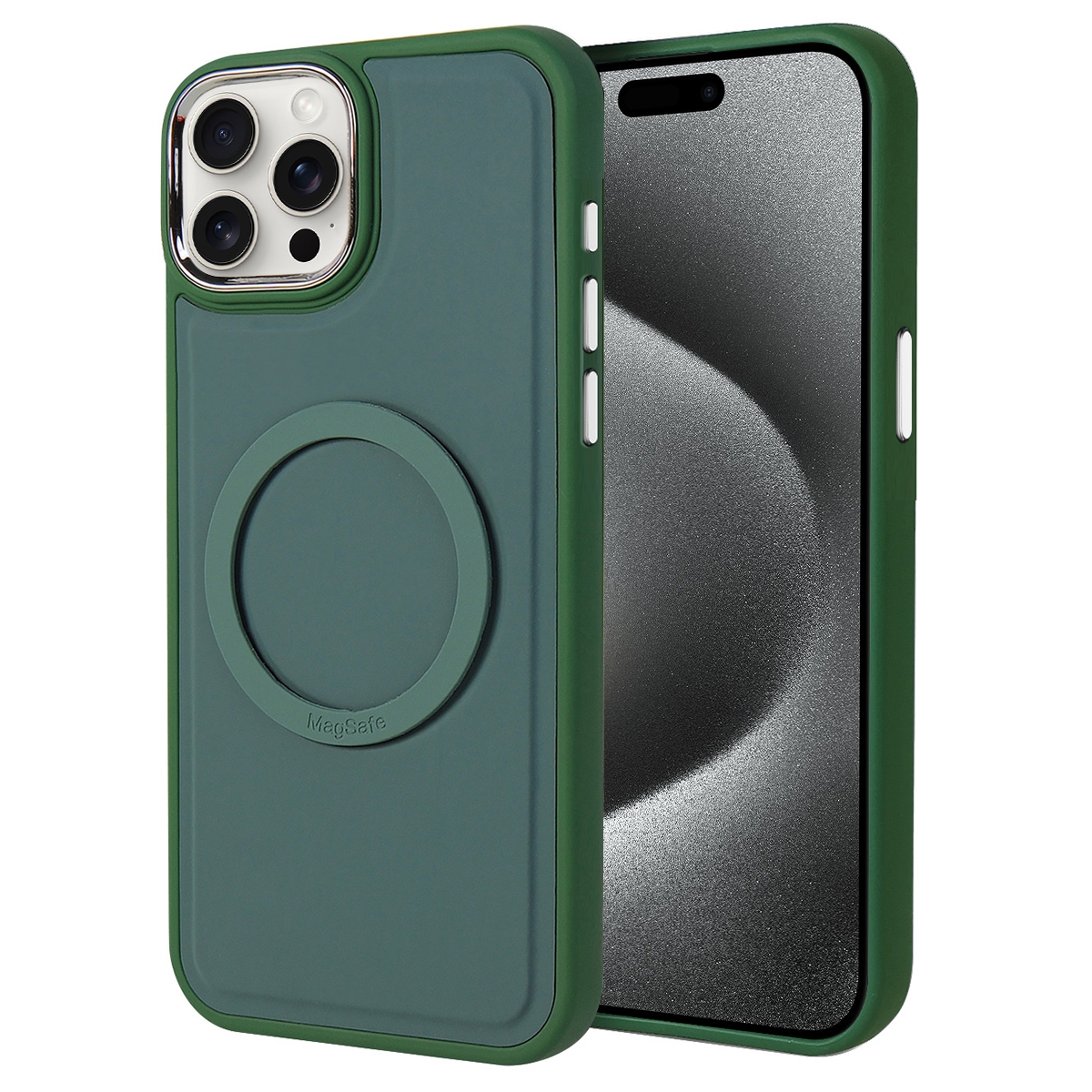 For iPhone 15 Pro Max Imitation Liquid Skin Feel Plating Magsafe Phone Case(Green) - Shopkiz.com