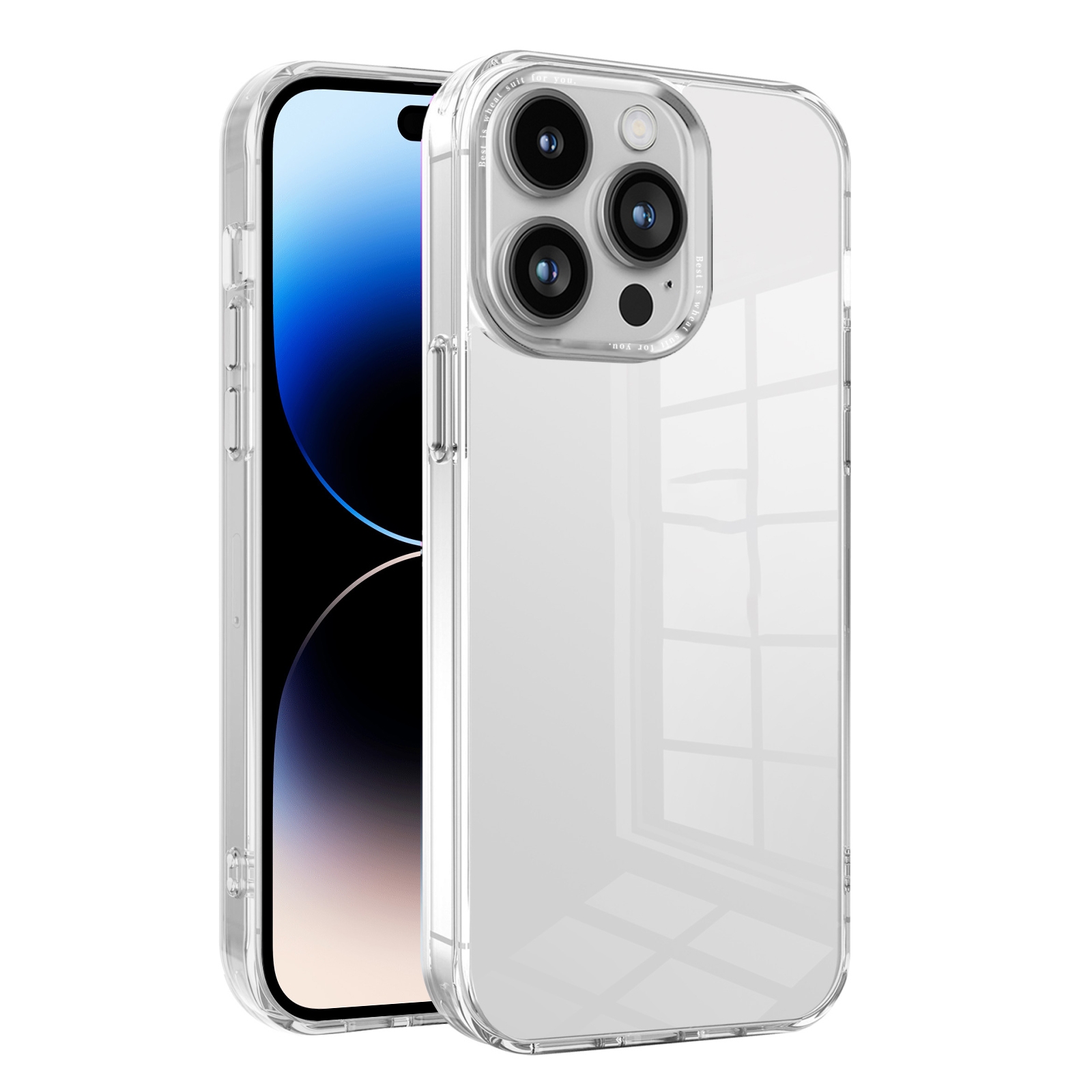 For iPhone 14 Pro Max Ice Color Clear PC Hybrid TPU Phone Case(White) - Shopkiz.com