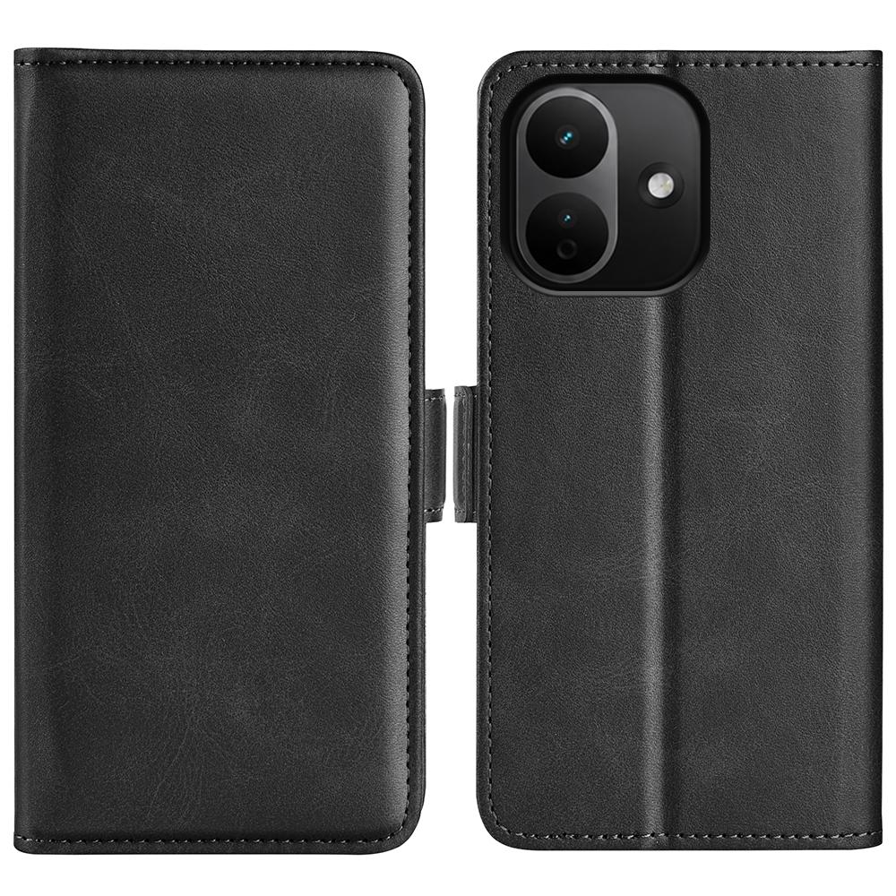 For Redmi Note 17 Pro 5G Global 163mm Dual-side Magnetic Buckle Horizontal Flip Leather Phone Case(Black) - Shopkiz.com