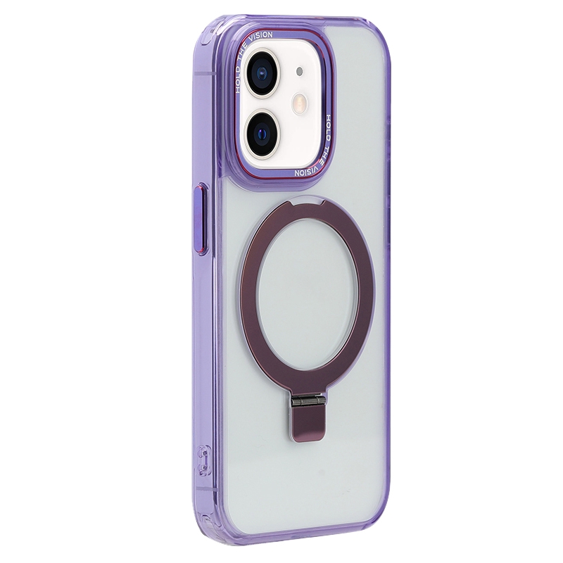 For iPhone 12 Starlink Stand Clear Magsafe Phone Case(Purple) - Shopkiz.com