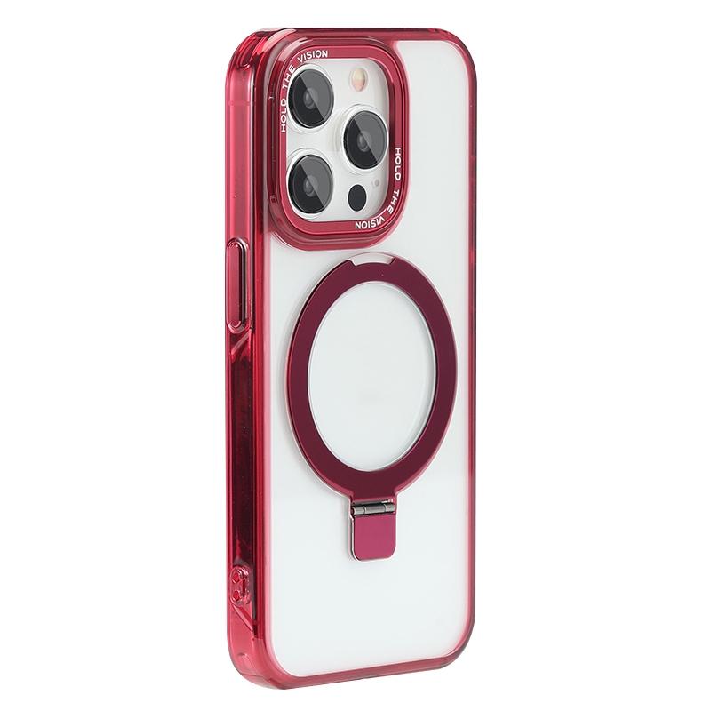 For iPhone 13 Pro Max Starlink Stand Clear Magsafe Phone Case(Red) - Shopkiz.com