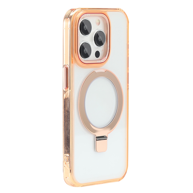For iPhone 14 Pro Starlink Stand Clear Magsafe Phone Case(Orange) - Shopkiz.com