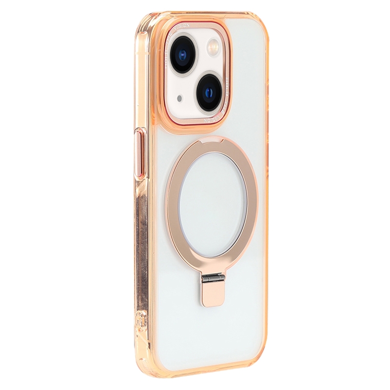 For iPhone 14 Starlink Stand Clear Magsafe Phone Case(Orange) - Shopkiz.com