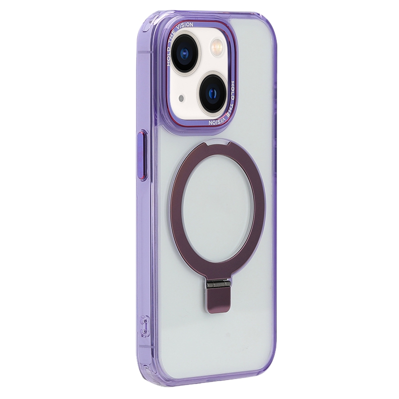 For iPhone 14 Starlink Stand Clear Magsafe Phone Case(Purple) - Shopkiz.com