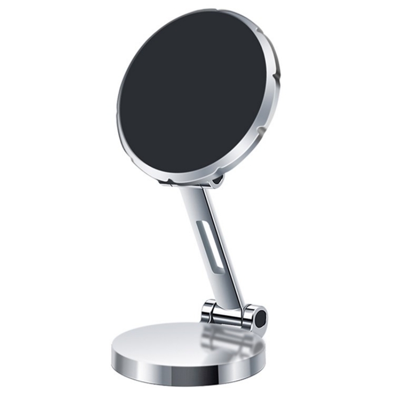 G158 360-Degree Rotating Metal Phone Stand Dashboard Folding Magnetic Car Mount(Silver) - Shopkiz.com