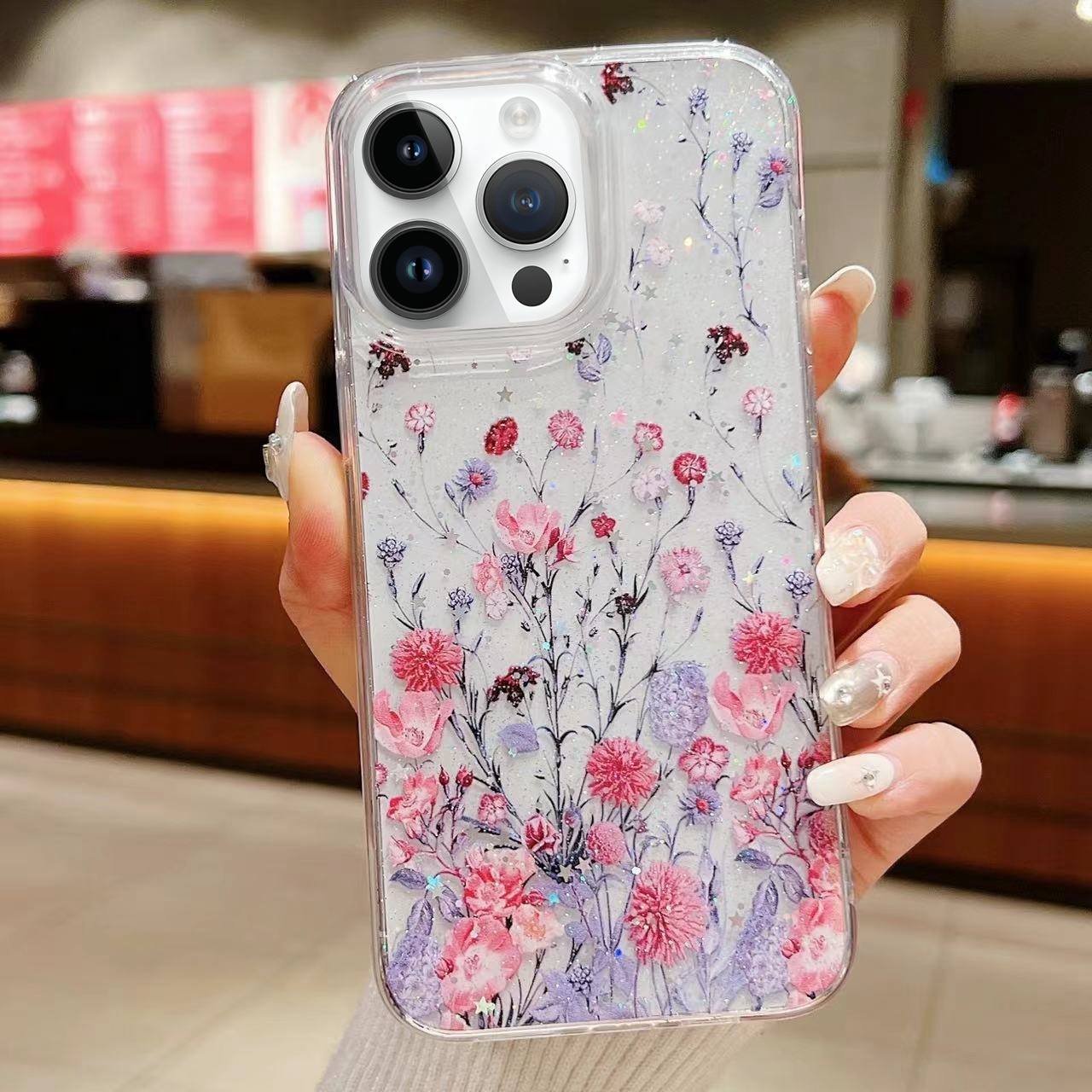 For iPhone 14 Pro Max Spring Garden Epoxy TPU Phone Case(F02 Spring Garden) - Shopkiz.com