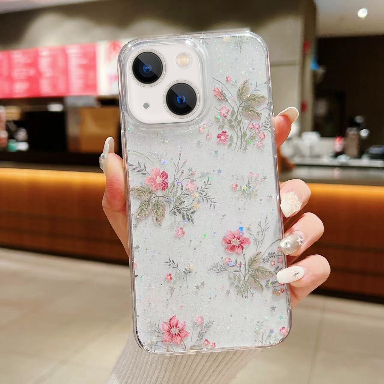 For iPhone 13 Spring Garden Epoxy TPU Phone Case(F04 French Flowers) - Shopkiz.com