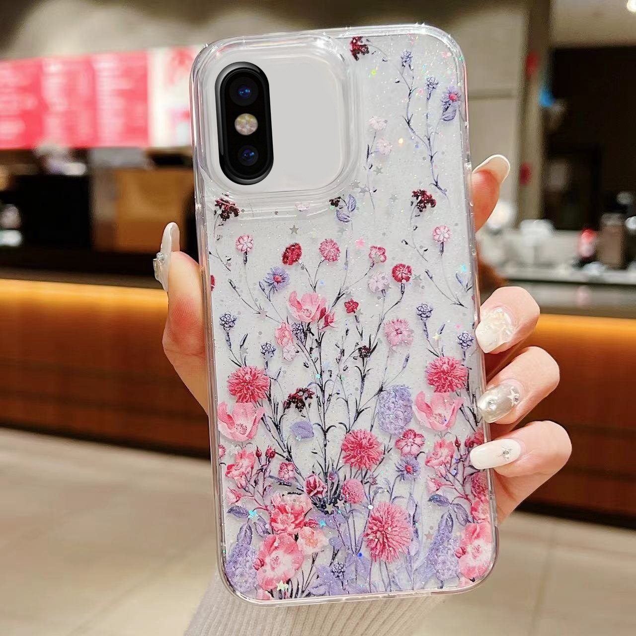 For iPhone X / XS Spring Garden Epoxy TPU Phone Case(F02 Spring Garden) - Shopkiz.com