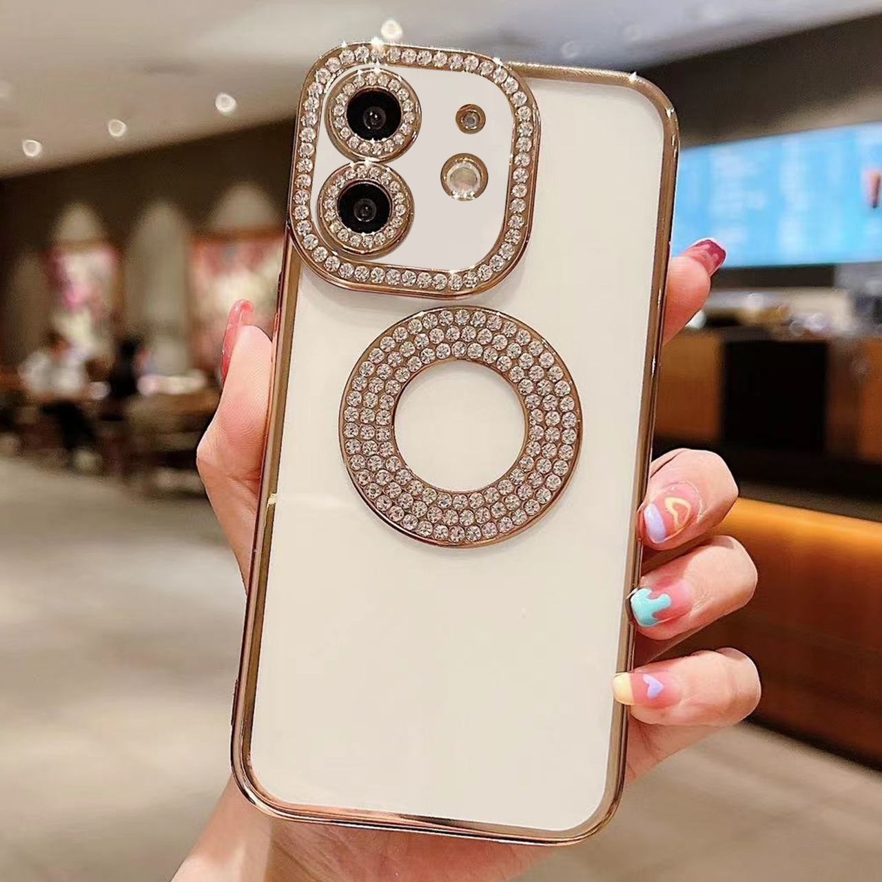For iPhone 12 Electroplated Diamond TPU Phone Case(Gold) - Shopkiz.com