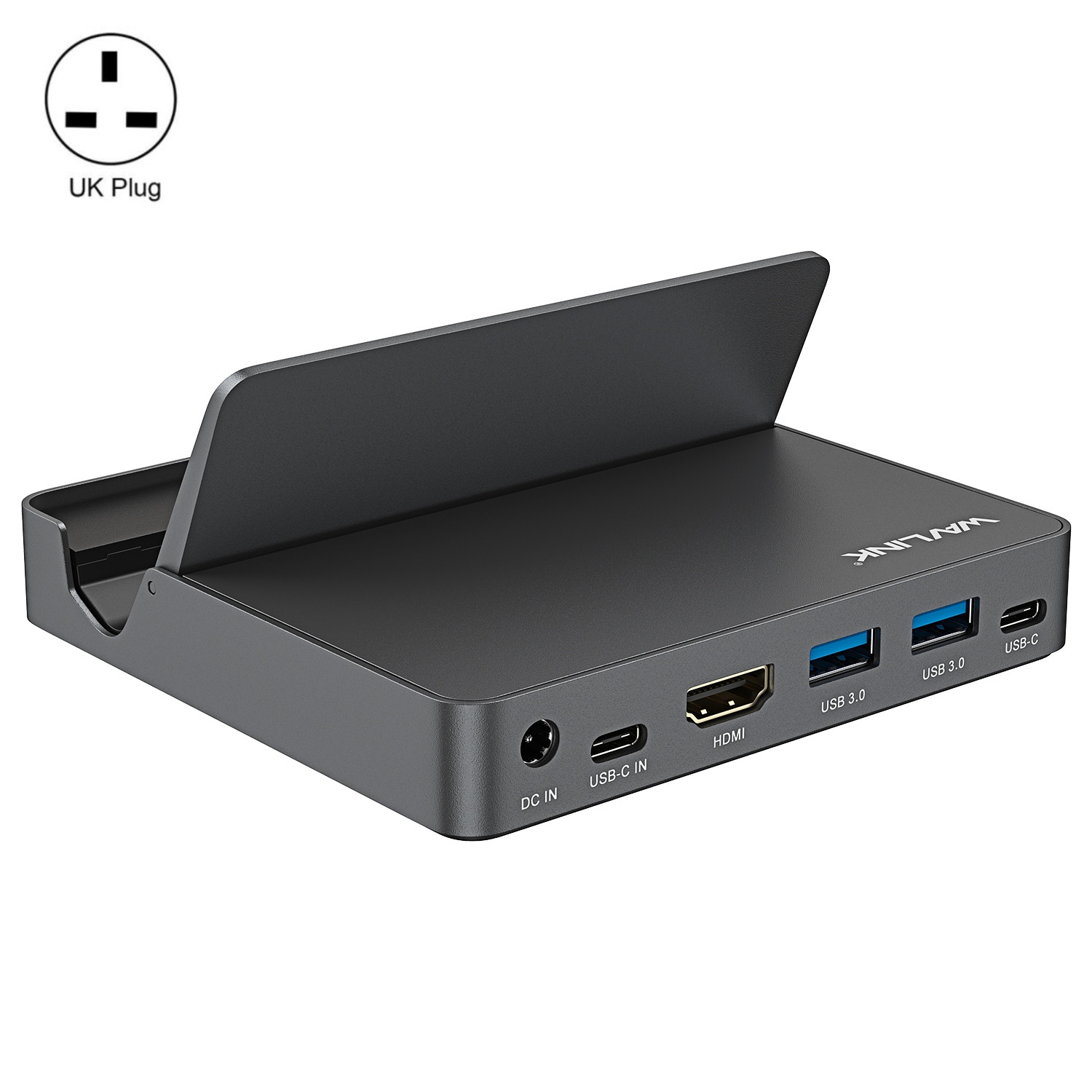 WAVLINK WL-UHP3D01 Portable Type-C Cell Phone Docking Station Multi-Port USB HUB Adapter(UK Plug) - Shopkiz.com