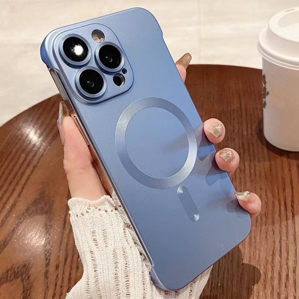 For iPhone 13 Pro Max Frameless MagSafe PC Phone Case(Sierra Blue) - Shopkiz.com