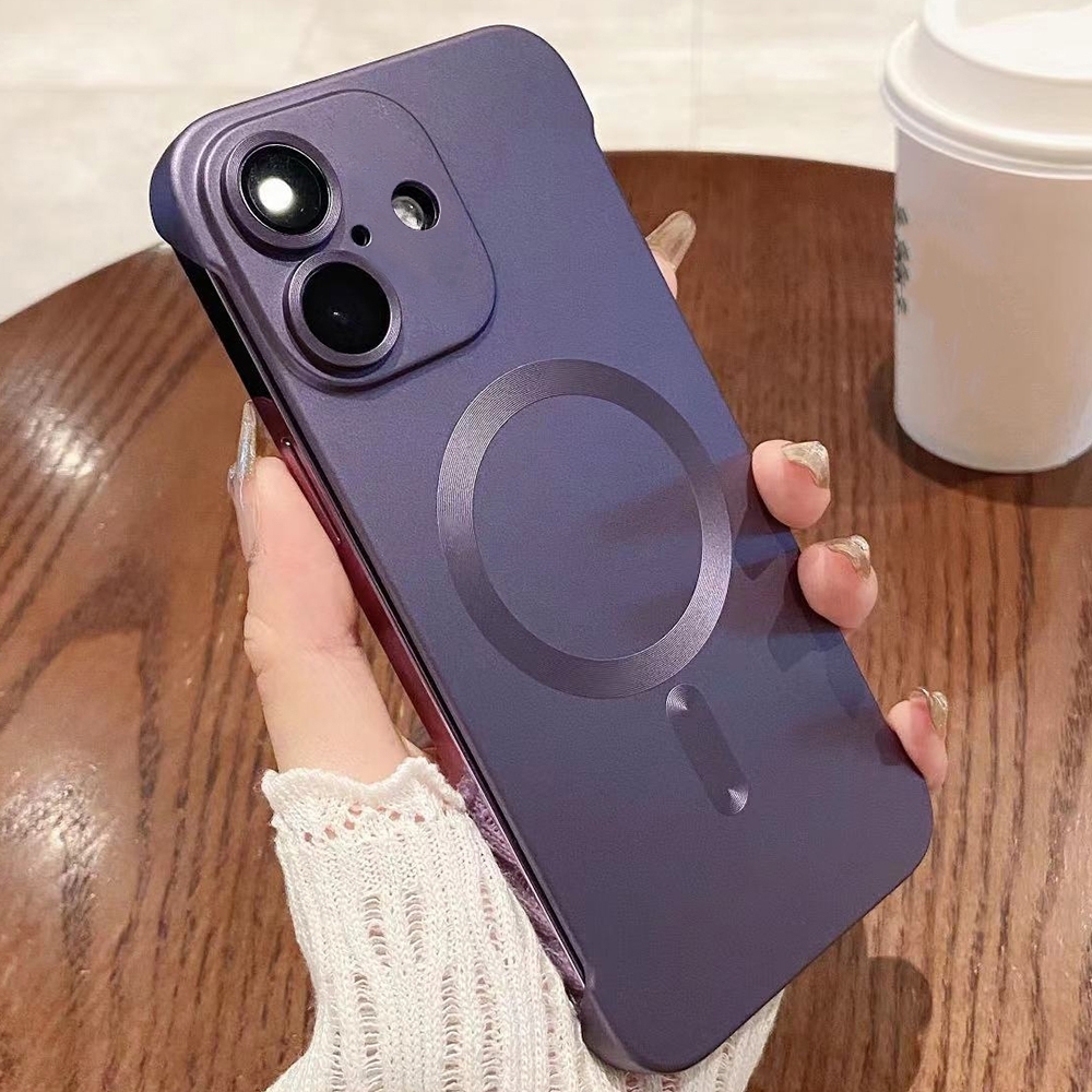 For iPhone 16 Frameless MagSafe PC Phone Case(Purple) - Shopkiz.com