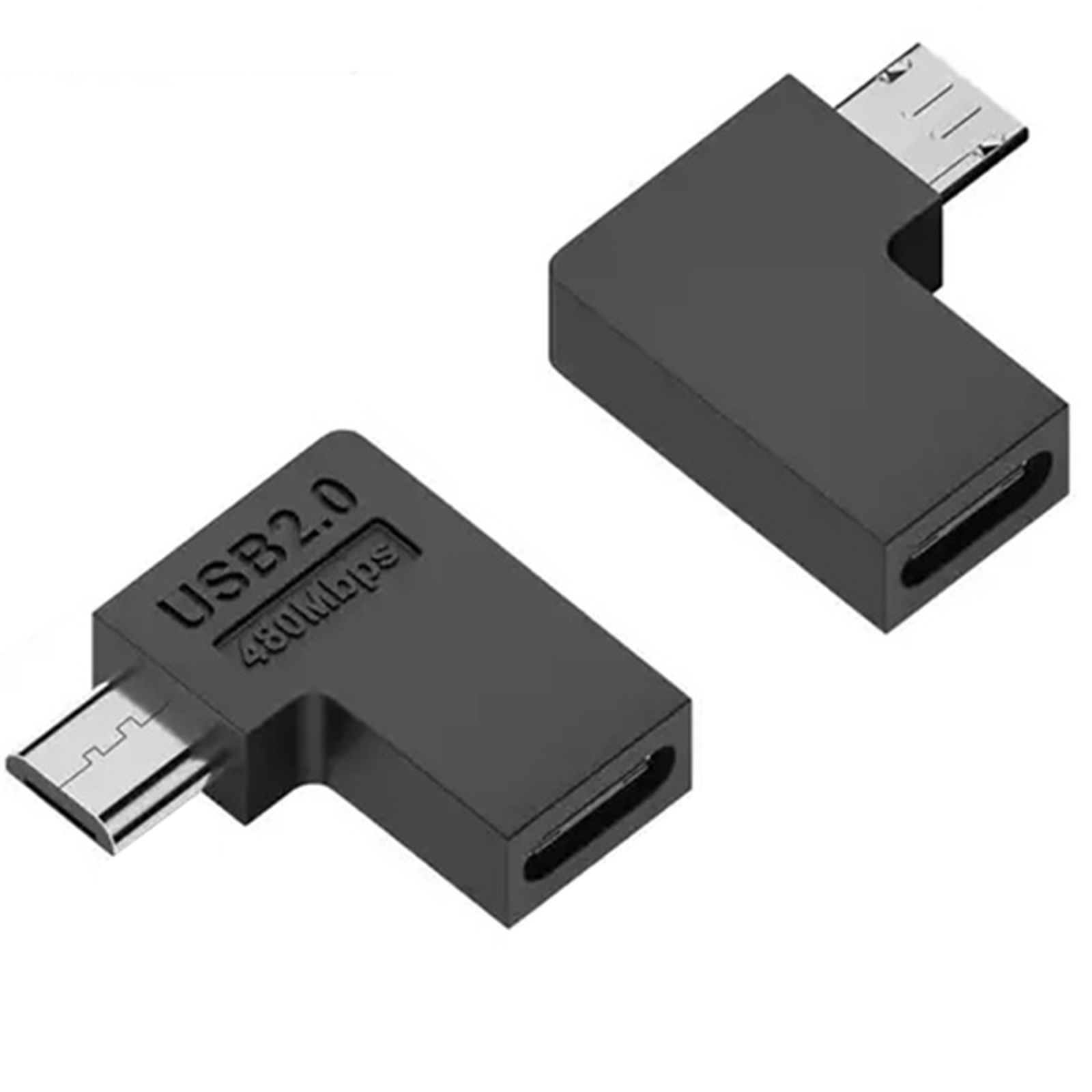 Type-C Female to Micro USB Male Adapter Data Charging Transmission, Specification:Type-C Female to Micro Male Left Bend - Shopkiz.com