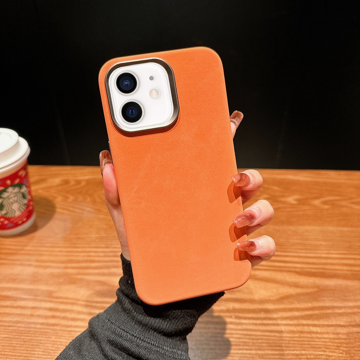For iPhone 11 Vintage Denim Shockproof Magsafe Phone Case(Orange) - Shopkiz.com