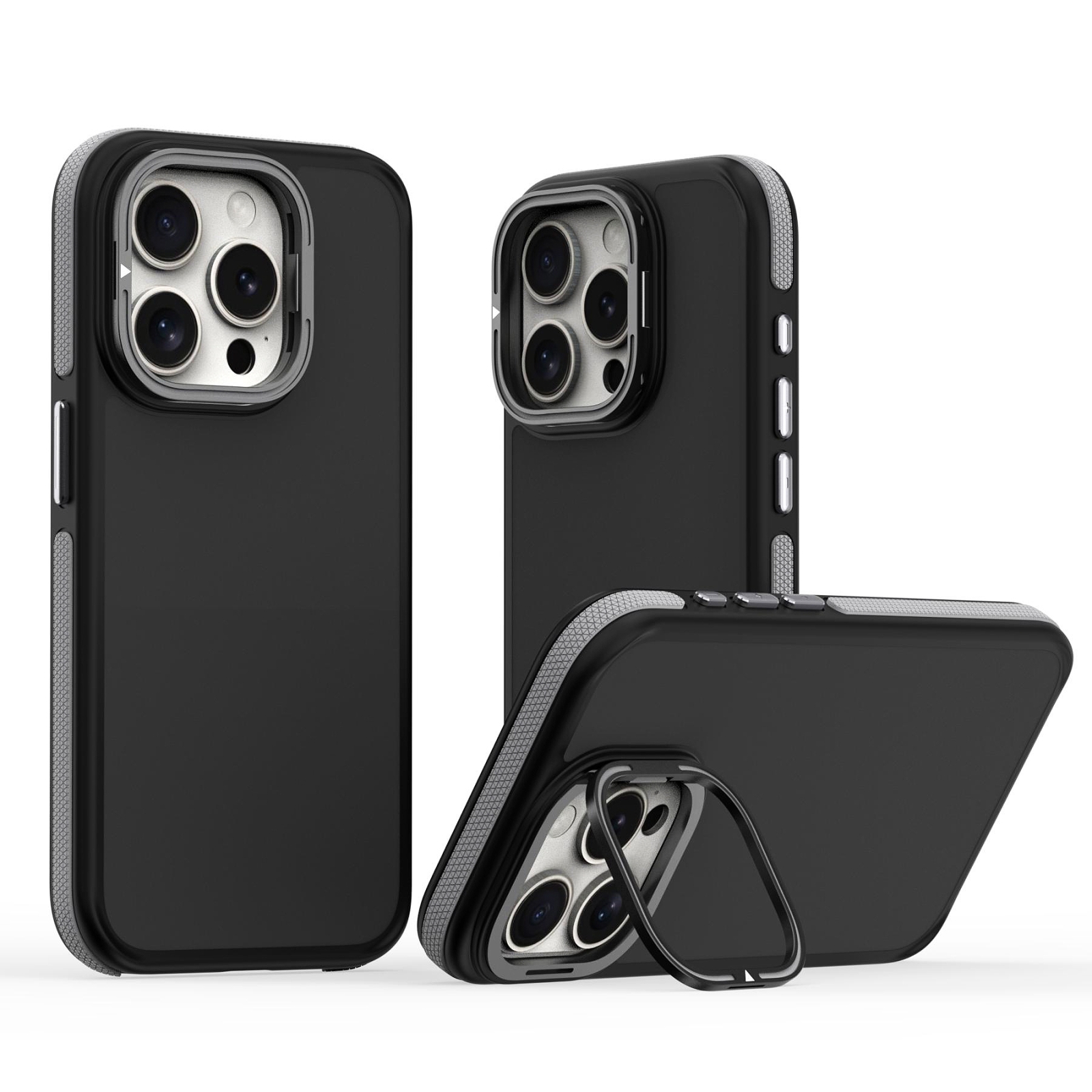 For iPhone 15 Pro Max Dual-Color Shockproof TPU Phone Case(Grey) - Shopkiz.com