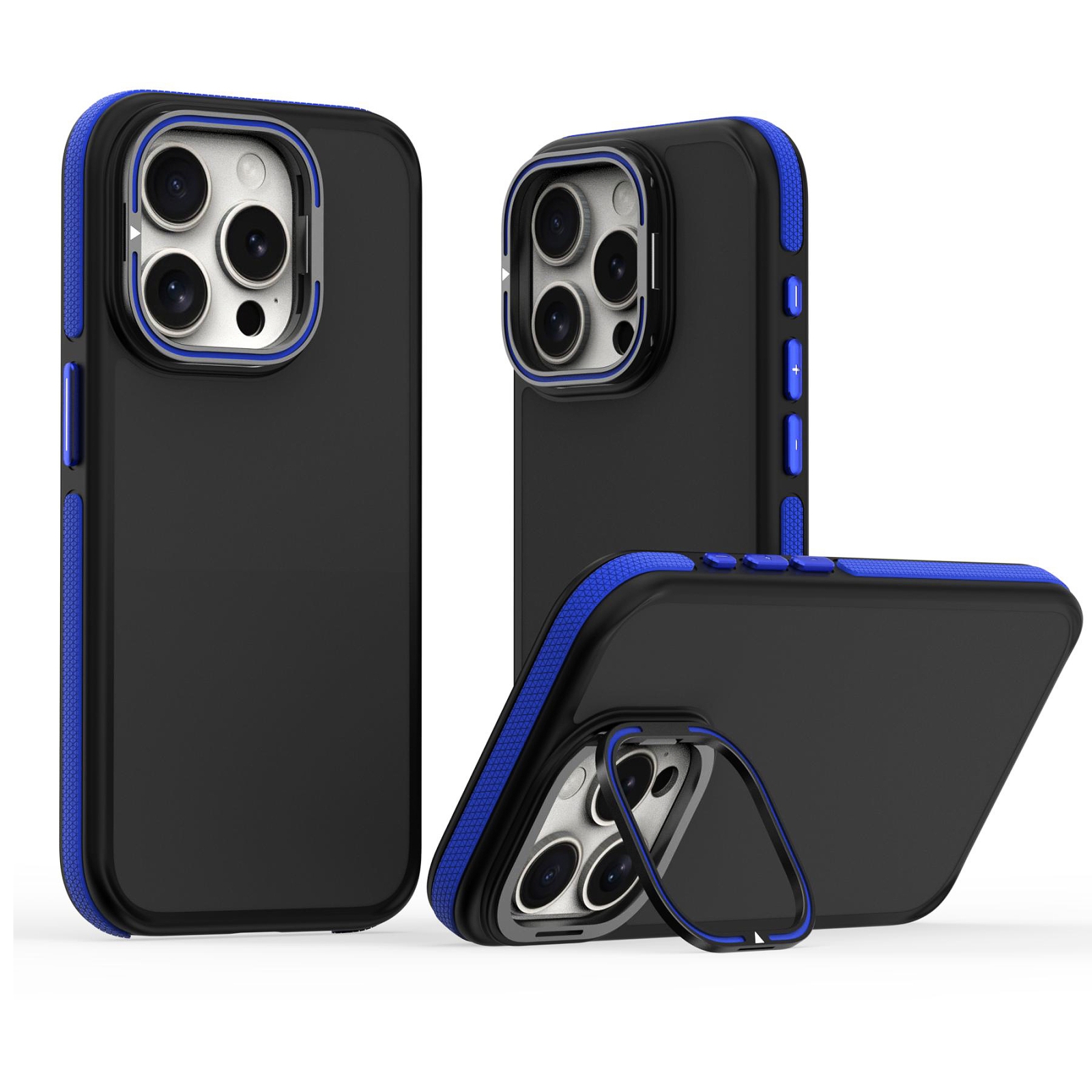 For iPhone 15 Pro Max Dual-Color Shockproof TPU Phone Case(Blue) - Shopkiz.com
